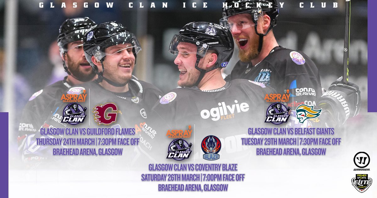 Braehead Arena 🎤🏟 (@arenabraehead) on Twitter photo 🎟️ | RT, Like & Follow to WIN 4⃣ tickets for THIS SATURDAY's <a href="/ClanIHC/">Glasgow Clan 🏒🏴</a> home game 🆚 the <a href="/covblazehockey/">Coventry Blaze 🐲🏒</a> 🐲
Competition closes on Saturday (26th March) at 10am.
Tickets can also be purchased HERE 🔗 bit.ly/3tQE4uK 🎟️ | RT, Like & Follow to WIN 4⃣ tickets for THIS SATURDAY's <a href="/ClanIHC/">Glasgow Clan 🏒🏴</a> home game 🆚 the <a href="/covblazehockey/">Coventry Blaze 🐲🏒</a> 🐲
Competition closes on Saturday (26th March) at 10am.
Tickets can also be purchased HERE 🔗 bit.ly/3tQE4uK