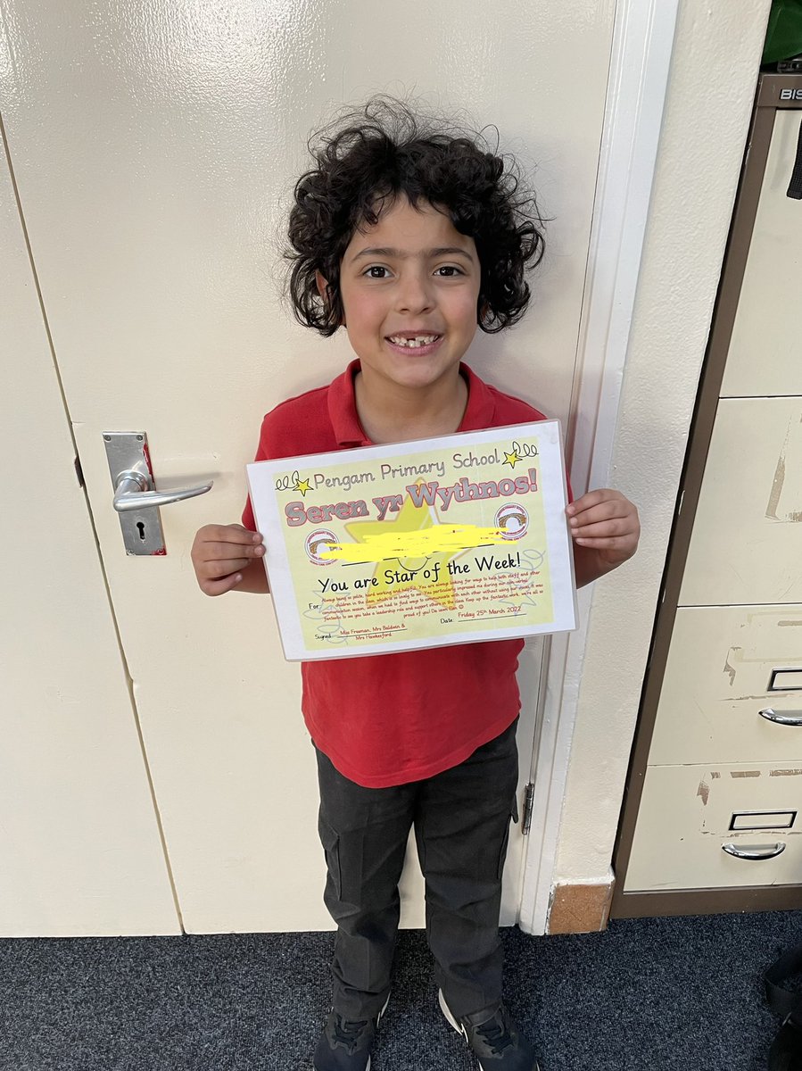 Congratulations to our Seren Yr Wythnos 🌟 You’re a fantastic role model and have demonstrated superb leadership skills recently! Da iawn 😃👏🏼