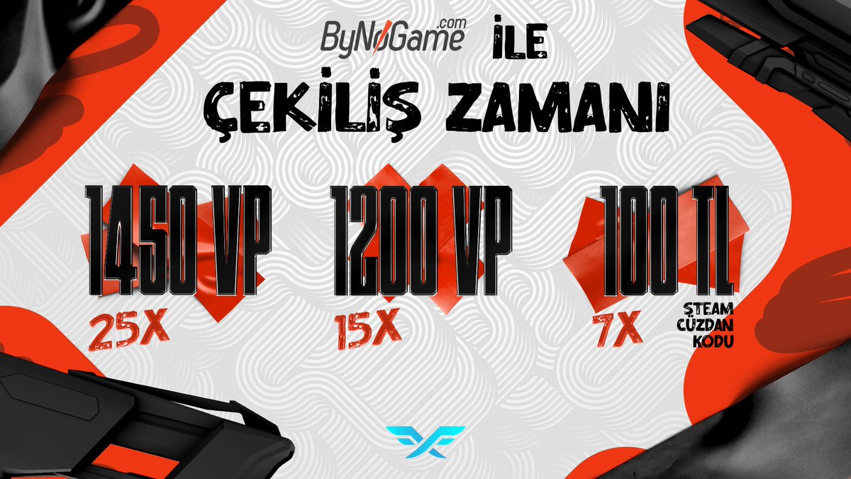Yeni sponsorumuz @ByNoGame ile çekiliş zamanı. 🤩

🔷 25 Adet 1450 VP
🔷 15 Adet 1200 VP
🔷 7 Adet Steam Cüzdan Kodu

kazanma şansını yakalamak için vakit kaybetmeden çekilişimize katıl! 👇

Çekiliş = gleam.io/GWsEJ/fire-flu…
