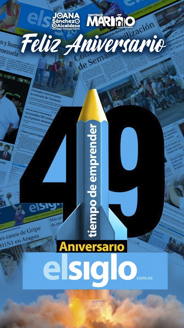 #25Mar Desde #Mariño extiendo mi saludo al equipo periodístico y administrativo de <a href="/elsiglocomve/">Diario El Siglo C.A</a> por sus 49 años de trayectoria. Son ustedes una referencia del buen periodismo, ética, responsabilidad y profesionalismo en el estado #Aragua. ¡Feliz Aniversario! #NoMásBloqueo