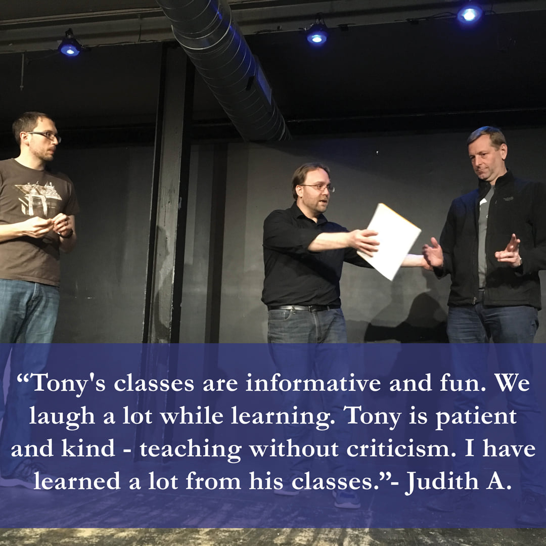 Improv &amp; Physics starts 4/3 &amp; 4/9!
In-person/online.
Learn the connection between strong scene work &amp; physical environment in self, partner, &amp; story. Be vulnerable, out of your head, into the moment
$200/person, payment plans available
Sign up here: theatremomentum.com/classes