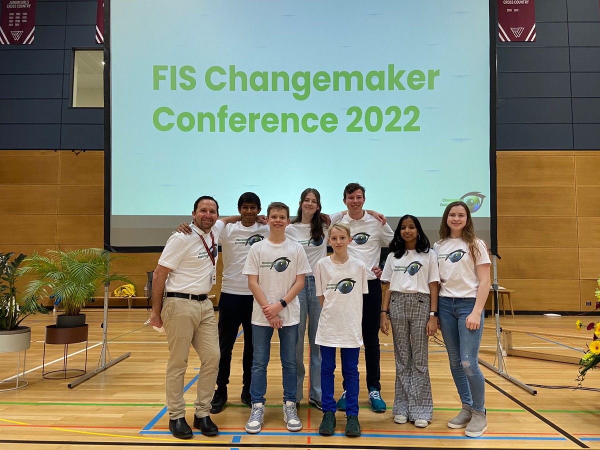 PaulFochtman's tweet photo. Filled with pride, the Changemaker core team! Making impacts all over ⁦@FIS_School⁩ https://t.co/YaZOtdikCR
