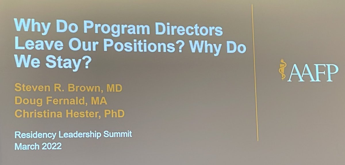 Meaningful discussions with @SteveBrownMD around program director longevity. #aafprls @TheAFMRD
