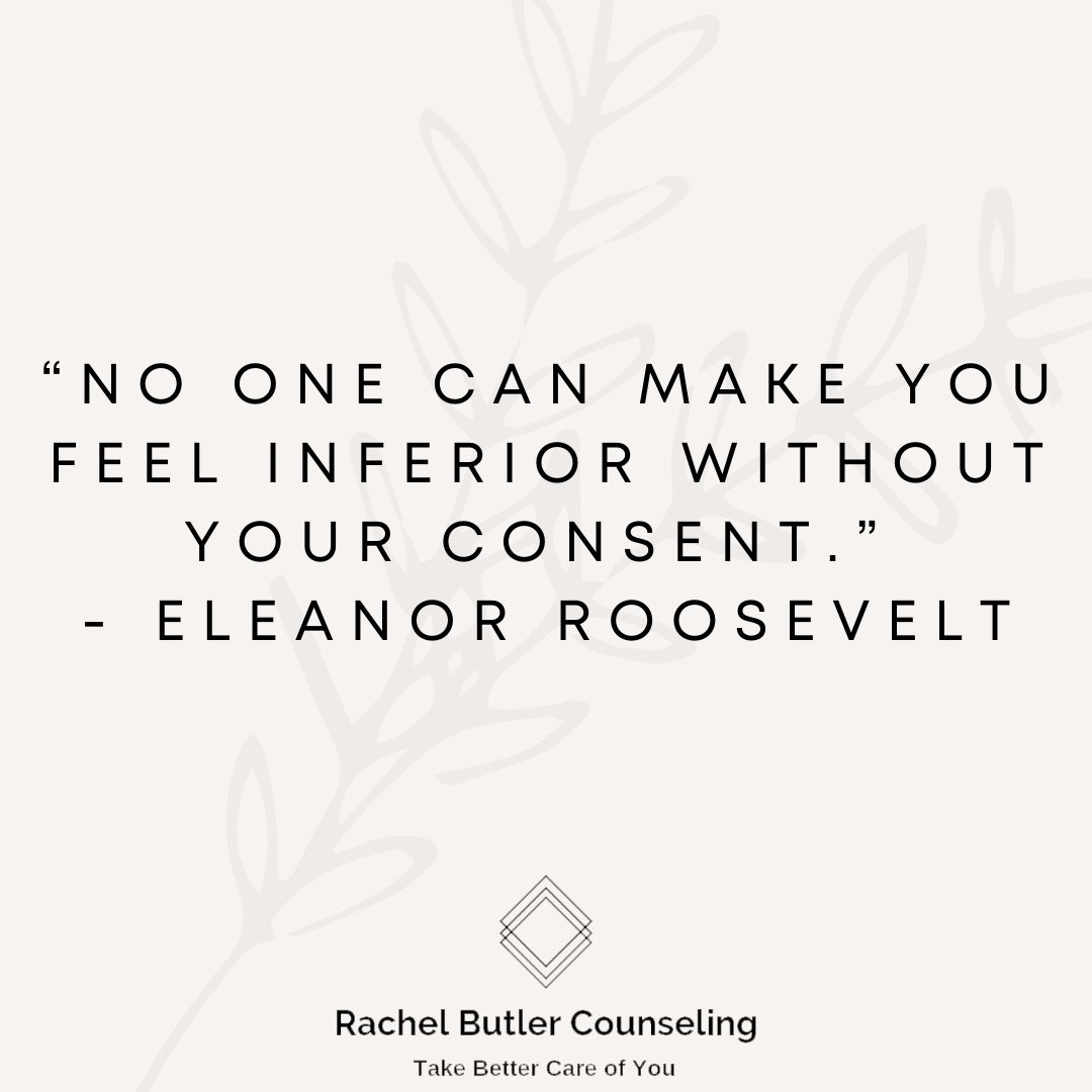 RachelButlerCo1's tweet photo. Happy Friday everyone! Here’s a little nugget to take into the weekend from activist & diplomat Eleanor Roosevelt. Remember, you are talented, worthy, and able.
#RBC #RachelButlerCounseling #RBCATL #premaritalcounseling #youareloved #notunlovable #quote https://t.co/6RQpUOznKn