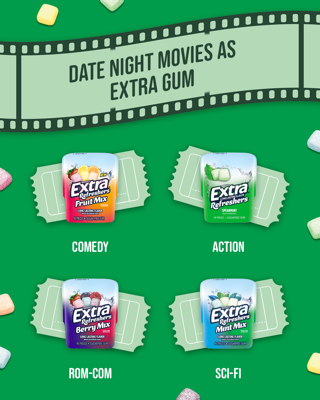 Woning Draaien Permanent EXTRA GUM on Twitter: "What flavor would you pair with your favorite movie  genre? https://t.co/WArvmc6FSQ" / Twitter