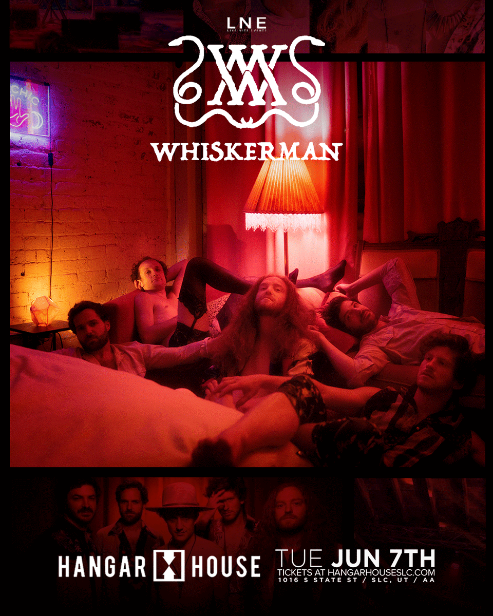 lnepresents's tweet photo. JUST ANNOUNCED! 🙌 Oakland band @whiskerman is coming to @HangarHouseSLC JUN 7TH. 

Tickets are ready for the taking at https://t.co/jDVJtAu9lC 🎟️ 

Save the date for a soulful night of live music🌙

#Whiskerman #LNE #SLC https://t.co/BZWvv052aP