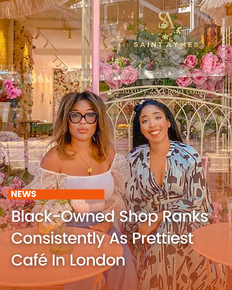 Ready to grab our gurls & ✈️ to London for brunch! Black-owned cafe @SaintAymes consistently ranks as the prettiest café in London. Founded by sisters Lois and Michela Wilson, this beautiful café offers pastries, drinks & more. For more #BlackOwned cafés, download our OBWS app.