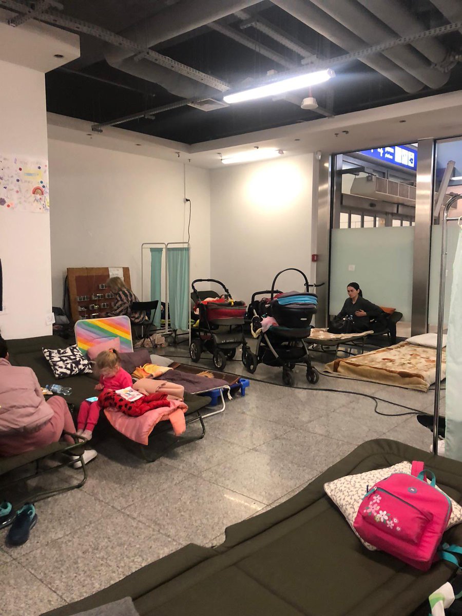 JackkBarton's tweet photo. Stopped at a half-way place to drop some essential for the families before they are allocated somewhere to go. Brought a few smiles thanks to you! #OperationUkraine ❤️💛💙 @RachMurph https://t.co/4ARSR2XyGN