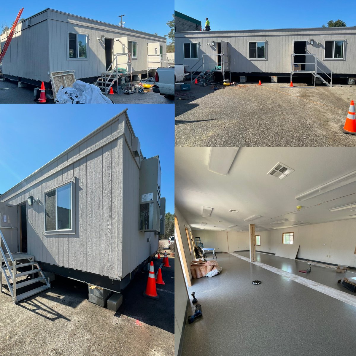 triumphmodular's tweet image. Install day in Norton MA. Direct from the factory this custom sized 24x50 is where the drivers for Waste Management start their day. #redefiningmodular #triumph #triumphmodular #construction #onsite #installation