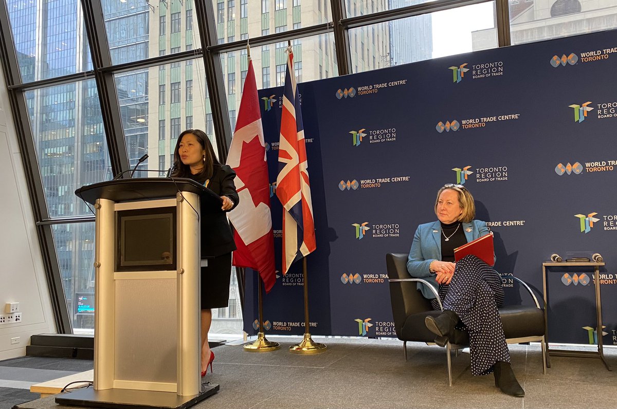 mary_ng's tweet photo. A pleasure to spend the morning alongside U.K. Trade Secretary @annietrev speaking to Canadian and British businesses at @TorontoRBOT. https://t.co/2Dvx9azfVK