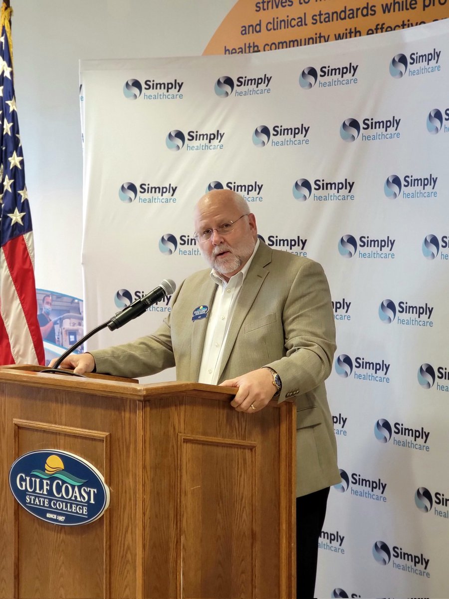 GCSC1957's tweet photo. GCSC President Dr. John Holdnak getting our press conference kicked off for us to recognize the 10 @SimplyFl scholarship recipients.

Watch the event live: https://t.co/cmqXY4VbZD

#gulfcoaststatecollege #gcsc #simplyhealth #scholarship https://t.co/I4JTt7PeZo