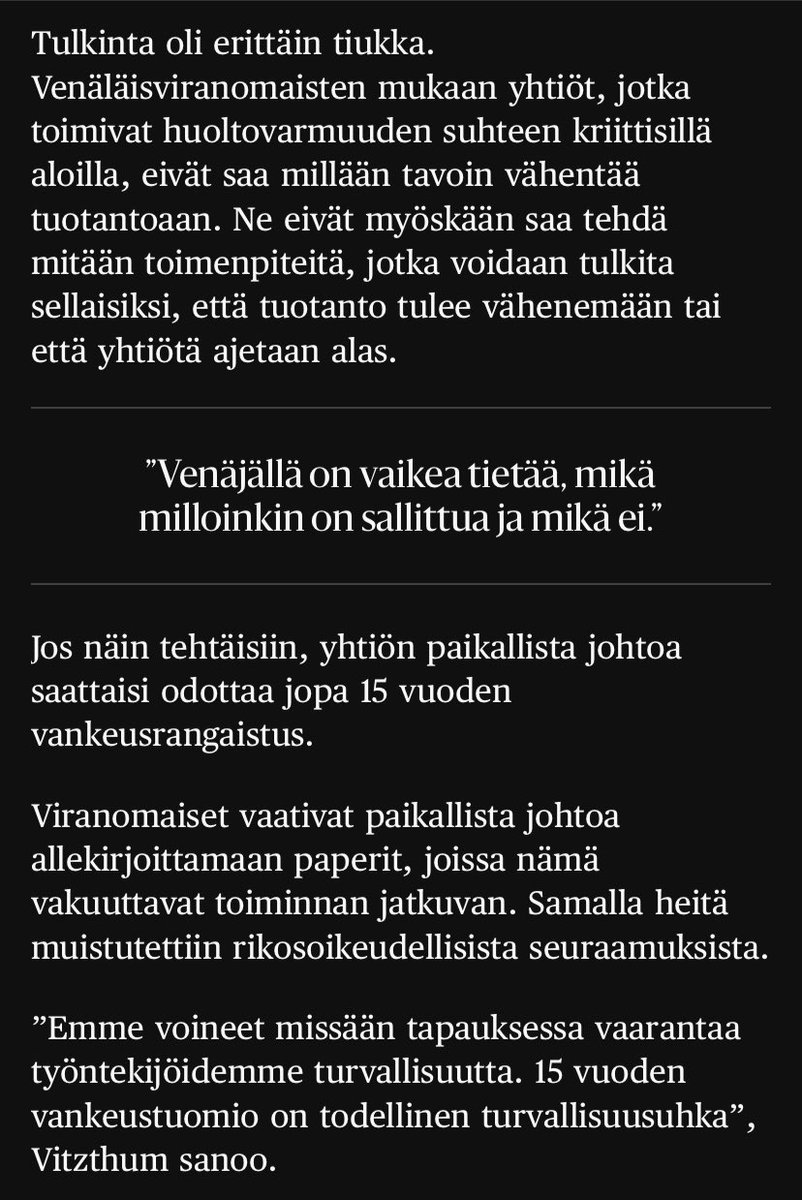 Samaan aikaan kun Suomessa huudettiin ostoboikottia Fazeria kohtaan, niin yrityksen johto yritti suojella henkilöstöään jopa 15 vuoden vankeudelta. Kaikkea ei aina voi kertoa julkisuuteen. Ainakaan heti. Tämä meidän kannattaa muistaa, ennen kuin  teroitetaan kirveet👇