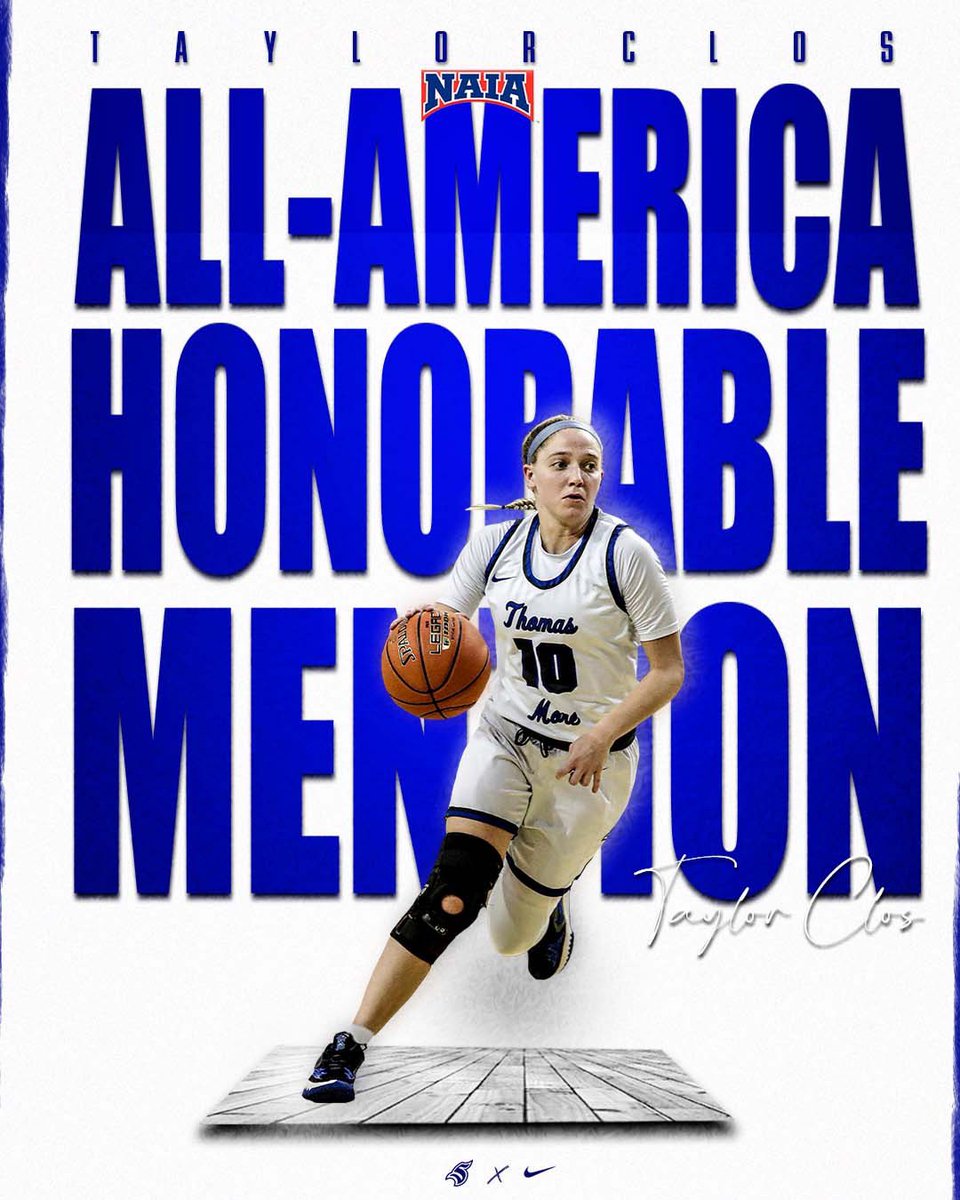 tmusaints's tweet photo. Congratulations to senior Taylor Clos on being named to the 2021-22 NAIA Women's Basketball All-America Honorable Mention Team. @TMWBasketball 

#LetsGoSaints https://t.co/Kz9PlLnhz8