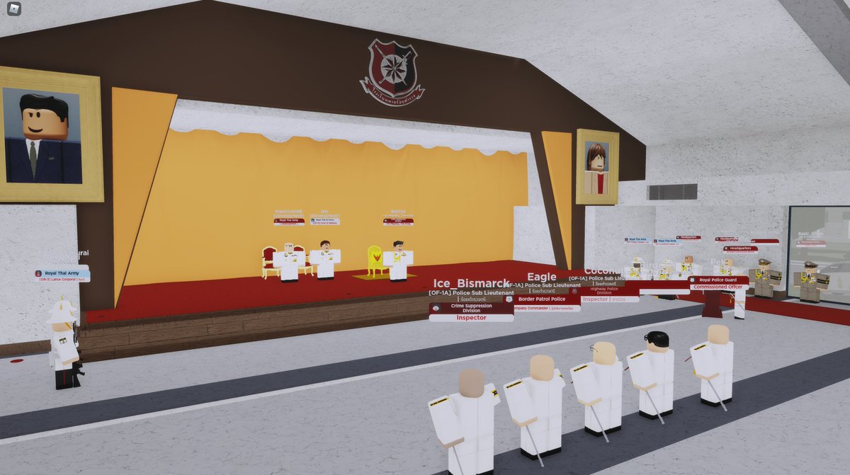 RBLX_RTP's tweet photo. On Saturday 19th March, Royal Police Cadet Academy hosted graduation for the first generation of Police Cadet Officer by having His Majesty awarding krabi and certification. https://t.co/ddsMX9ptTy