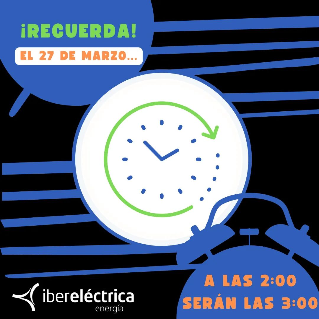 ⌛️La madrugada del domingo 27 de marzo de 2022, a las 02.00 horas pasarán a ser las 03.00 horas... ⏳
👉 Esto quiere decir que esa noche que va del sábado al domingo tendrá una hora menos, ya que el reloj se adelanta en una hora 😉 #CambioDeHora
