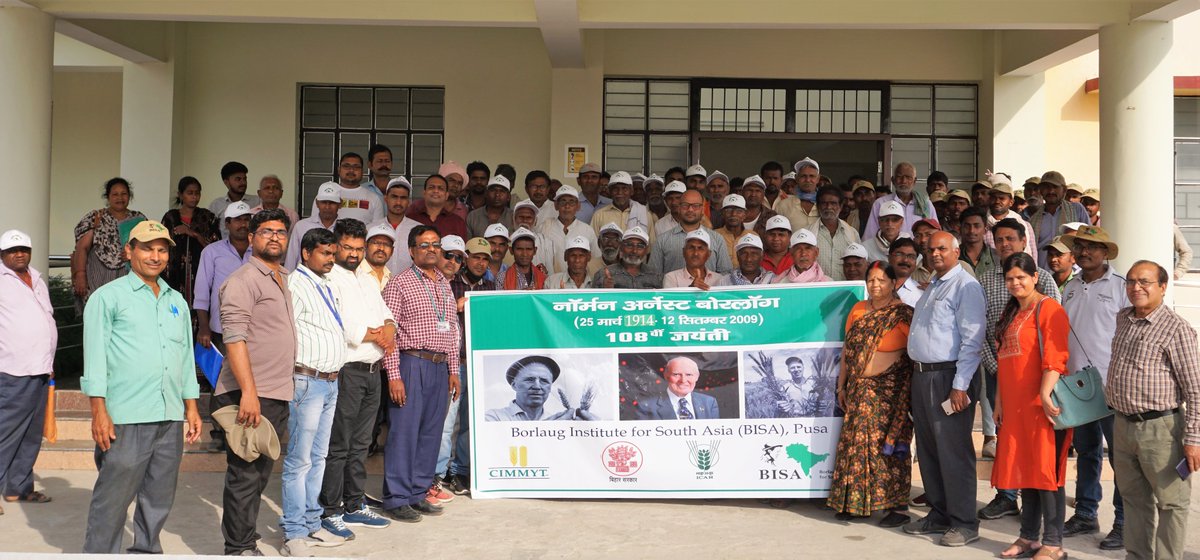 Our colleagues at Samastipur, Bihar BISA Farm also celebrated and honored #Normanborlaug's 108th birth anniversary. On this occasion, farmers present at the farm learned about his contributions and passion to feed the world.