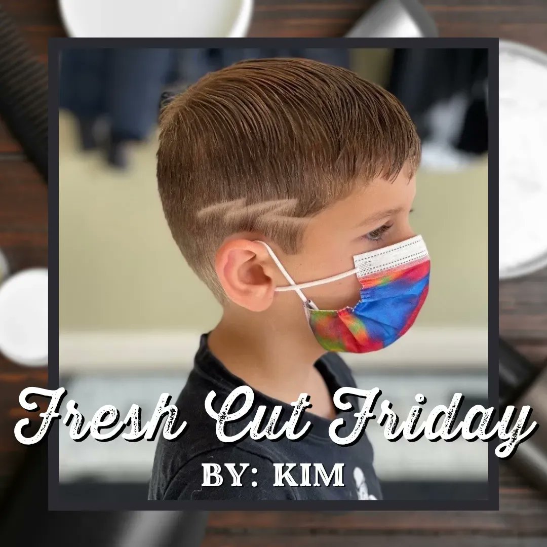 TPC_BarberShop's tweet photo. You can't tell under the mask, but this little guy couldn't stop smiling after Kim finished his fresh new cut! ⚡️ https://t.co/FtRpqs1eFB