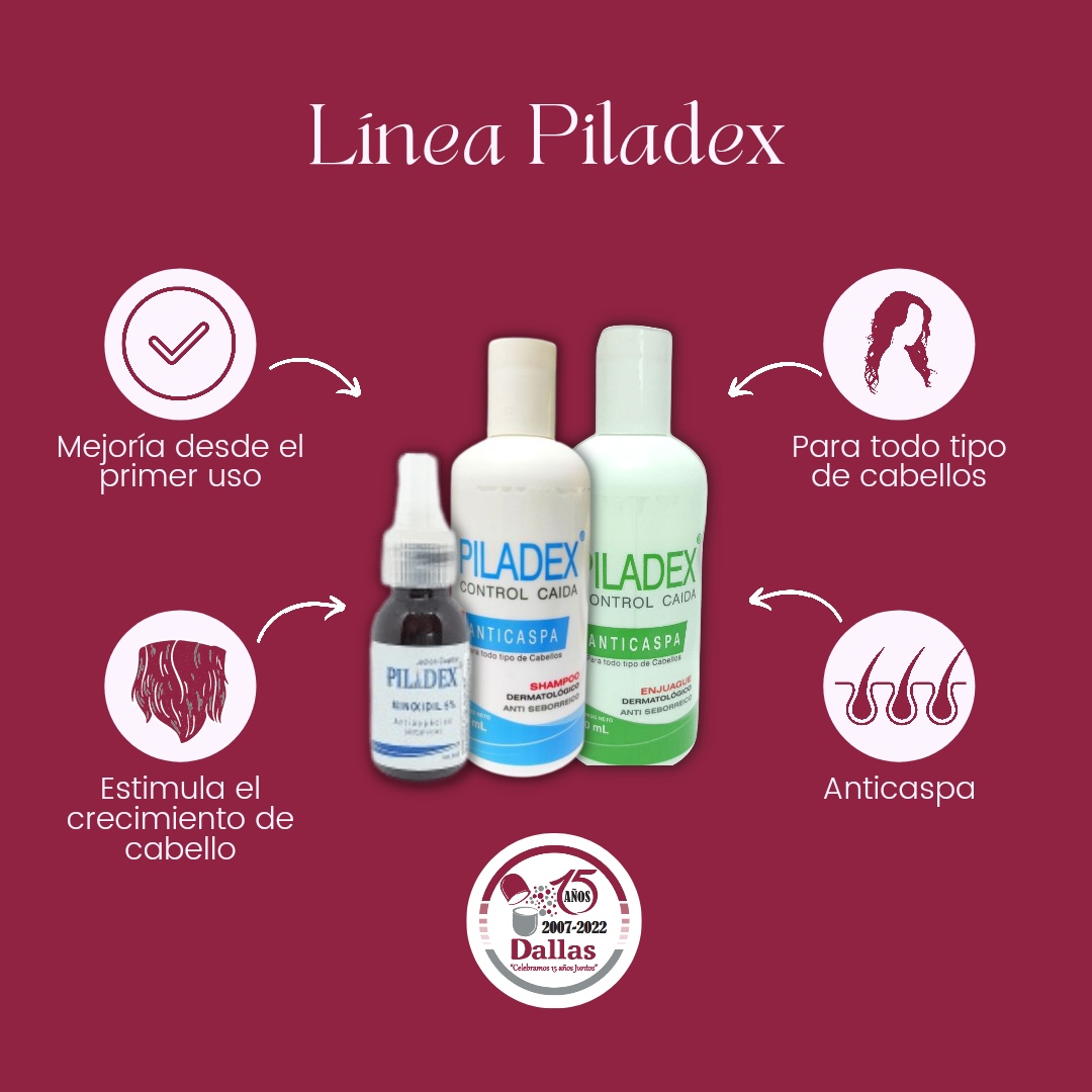 DallasSA_'s tweet photo. ¡Con la línea de productos Piladex le brindas a tu cabello todos los nutrientes que necesita para crecer sano y lleno de brillo! 
📍 Encontranos en las principales farmacias de nuestro país.•••#Dallas #TuSaludNosImporta #dallascuidatusalud #haircare #belleza #hairstyle https://t.co/RWibaRZGRJ