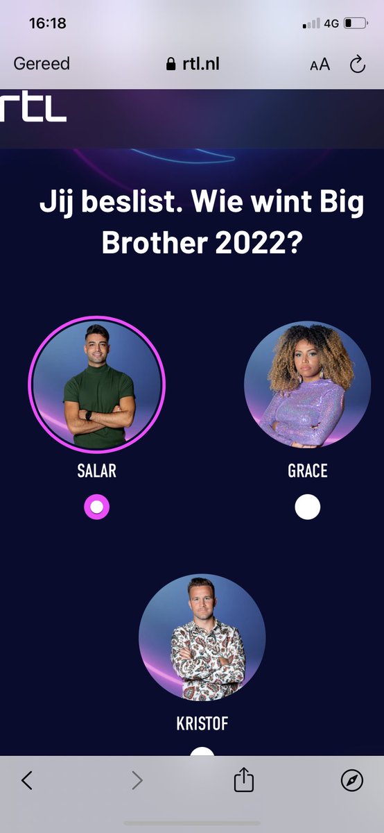 omdat het enige juiste keuze is..✌🏼 #bigbrothernlbe #TeamSalar