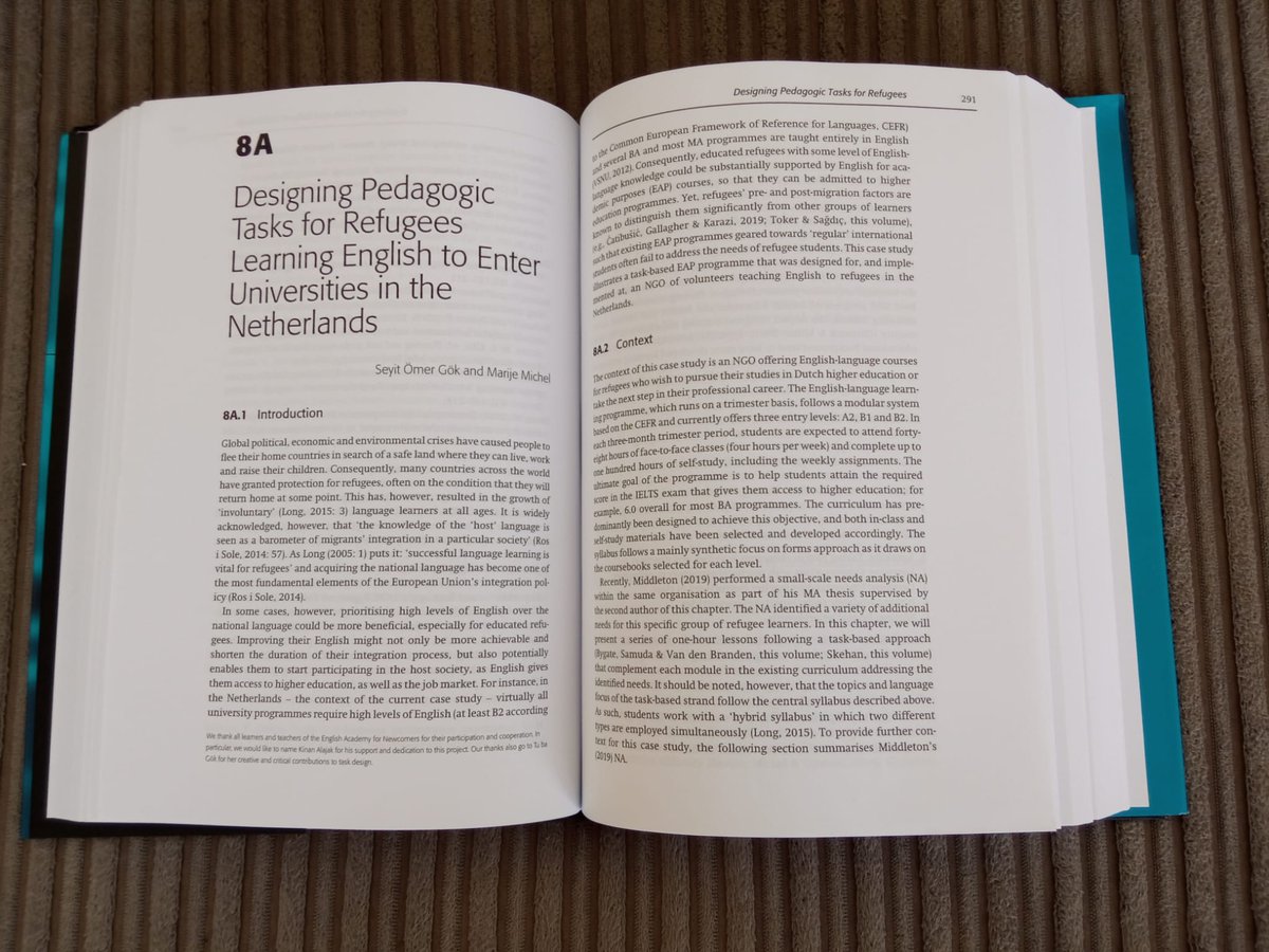 MarijeMichel's tweet photo. It's always an enjoyable moment to receive the print version. Gok &amp; Michel (2022) on creating language tasks for highly educated #refugees &amp; newcomers. Thanks to the editors @mjahmadian and the late Mike Long. @SeyitOmerGok @EANnederland 
@univgroningen https://t.co/GPcJaxQ7UY