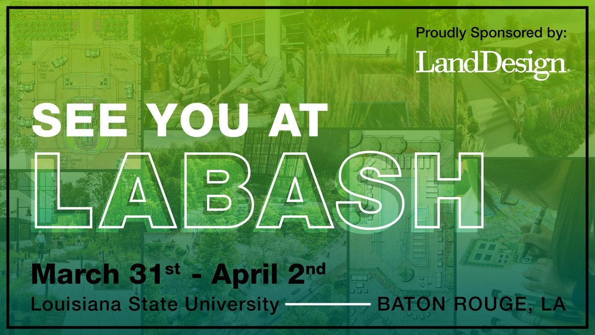 LandDesignInc's tweet image. We are proud to be a sponsor of LABash 2022. We can&apos;t wait to see everyone in Baton Rouge! #LABash #LABash2022 #LABashConference