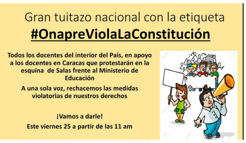 GremioDocente's tweet photo. todos a darle #OnapreViolaLaConstitución ..malandros !!! https://t.co/zgLzOfH5ia