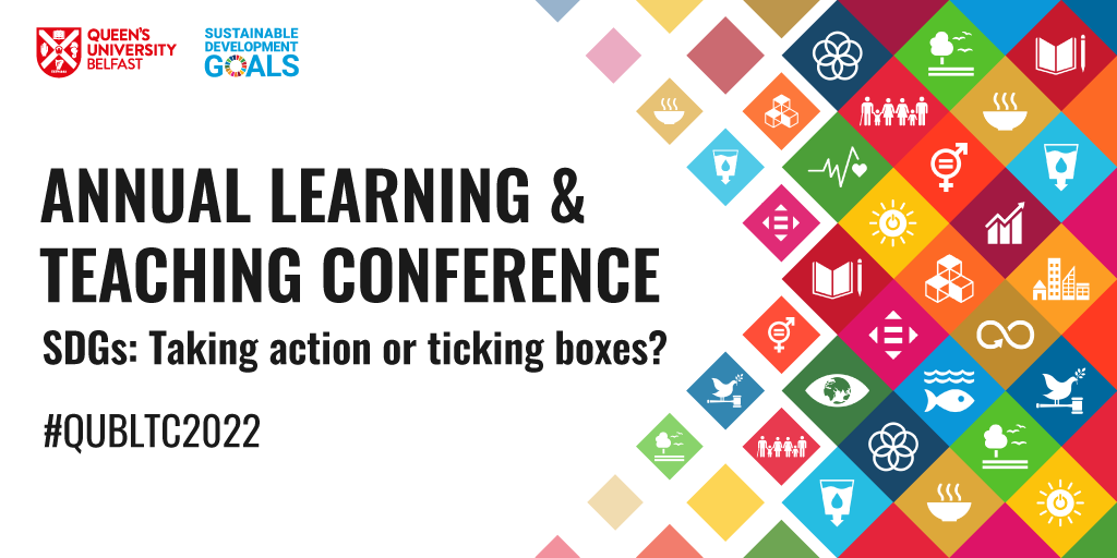 QUB_CED's tweet photo. The annual QUB Learning and Teaching Conference is already here on the theme Sustainable Development Goals: Taking action or ticking boxes? This Wednesday, Day 2: Health and Wellbeing, presented by @Garethstudentwb Register to attend now: https://t.co/hNpYiXOkY1 https://t.co/iwp05nu9mu