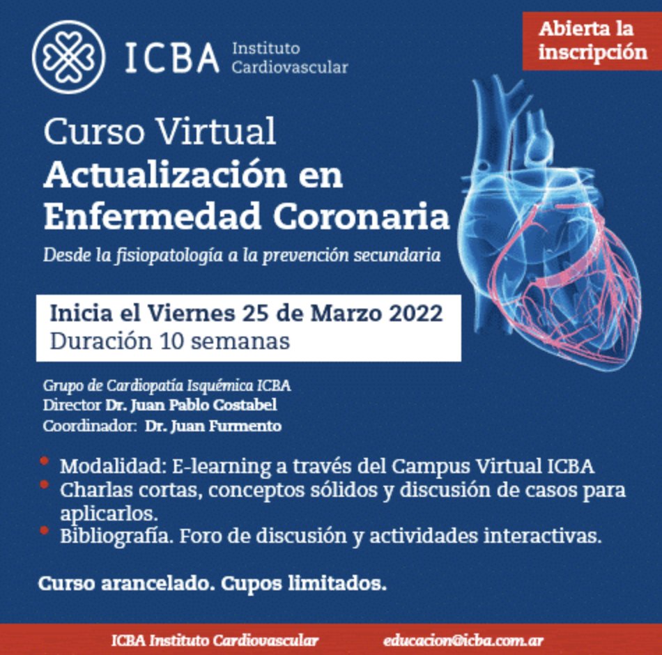 jpcostabel's tweet photo. Qué mejorar forma de seguir aprendiendo que dedicarse a la docencia en el campo de la enfermeda coronaria que tanto amo!! Nuevo curso de Actualización en Enfermedad Coronaria con mi coequiper @jffurmento https://t.co/4F023XhaTR