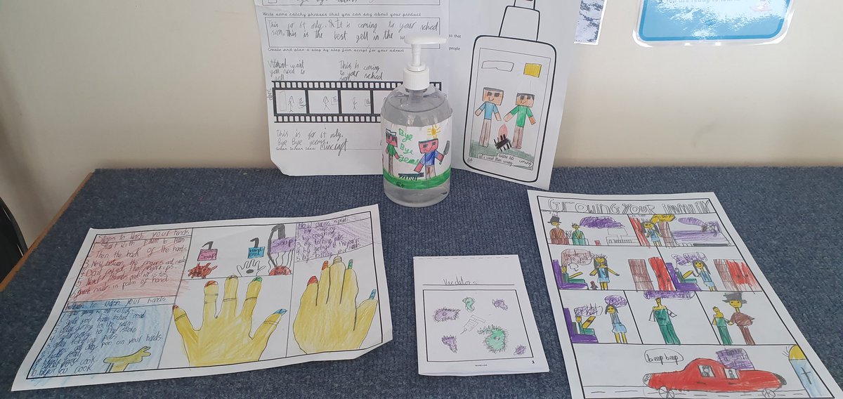 StHelensRC's tweet photo. A busy #SthelensScienceWeek in yr 3. Growing our knowledge about immunity,vaccination history, hygiene and creating a STEM hand gel product and advert on green screen for the rest of the school! #ambitious #healthy #enterprising #ethical https://t.co/Kpt7ESSnTJ