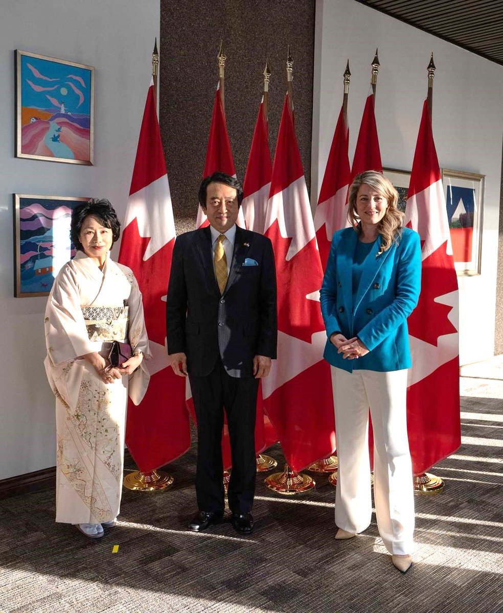 AmbKawamura's tweet photo. I thank you, Minister @melaniejoly, for hosting the meeting with heads of missions of the #IndoPacific region. Your reference to 🇨🇦's commitment to "a free, open and inclusive Indo-Pacific" echoes our genuine desire for peace, stability, growth and unity. Joint work is power! https://t.co/pQqdyGyxL1