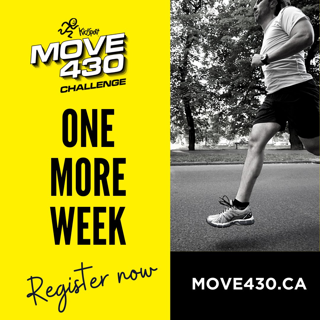 The final countdown is on! The #MOVE430 Challenge starts in one week! Don't miss your chance to join participants from across BC who have committed to getting more active in April. Visit move430.ca to register. #SoALLKidsCanPlay #PoweredbySportBC