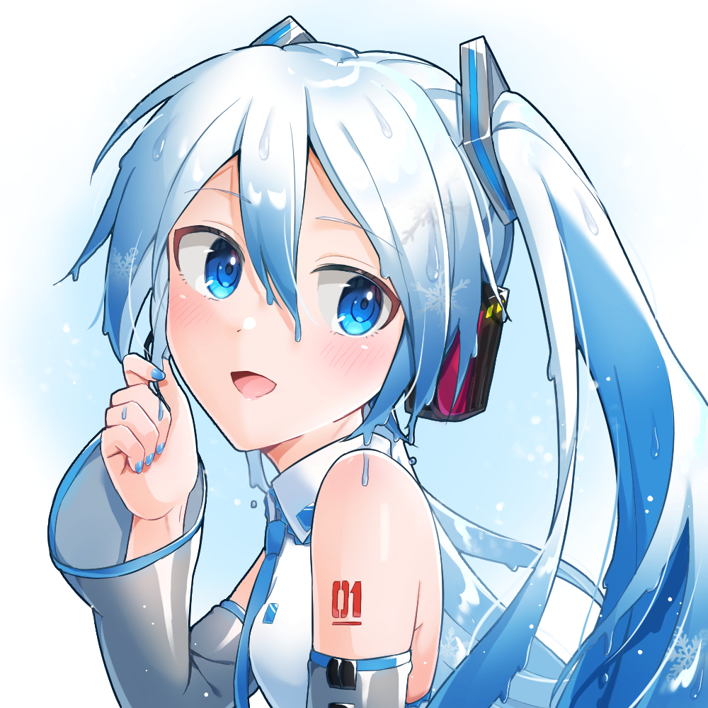 初音ミク 「雪解けミクさん❄ 」|すぽのイラスト