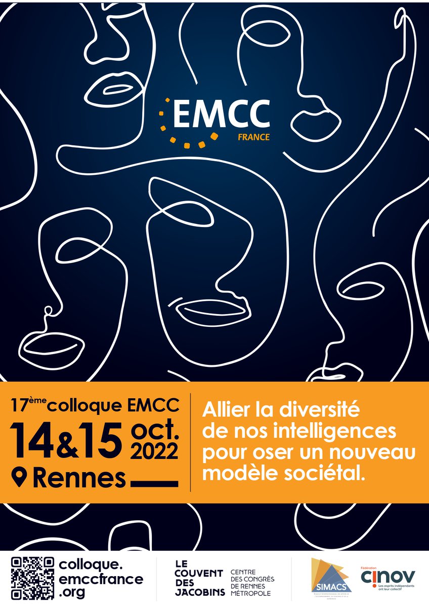 Nous y sommes ! C'est avec joie que nous vous annonçons que le #colloque 2022 de <a href="/EMCCFrance/">EMCC France</a> portera sur le thème « ALLIER LA DIVERSITÉ DE NOS INTELLIGENCES POUR OSER UN NOUVEAU MODÈLE SOCIÉTAL » et se déroulera en format #hybride. 
Le 14 et 15 octobre 2022, à #Rennes !