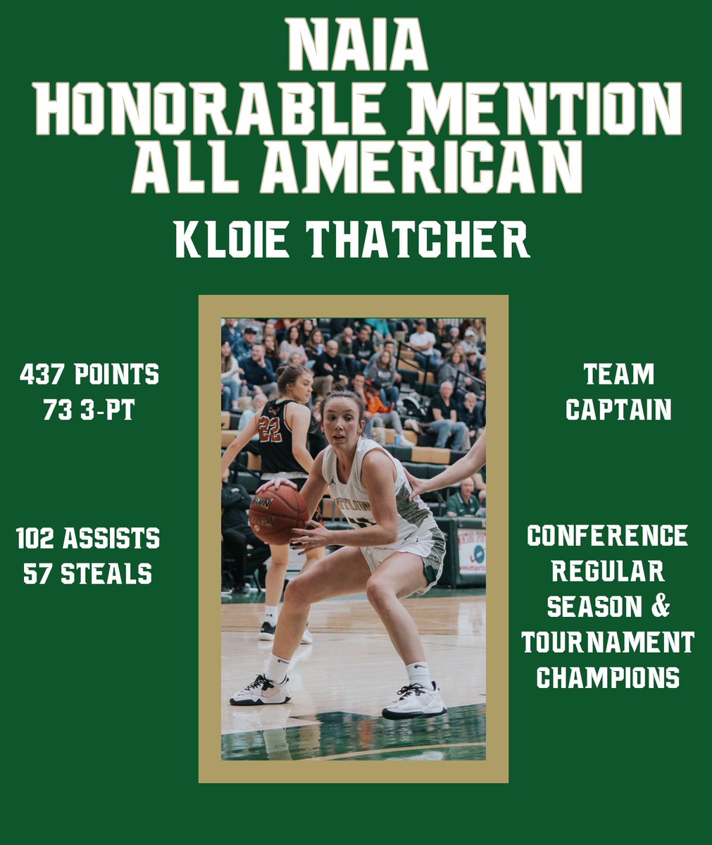 Congratulations to Kloie Thatcher on being named NAIA Honorable Mention All-American ! #ROCKYvsEVERYBODY #NAIAWBB