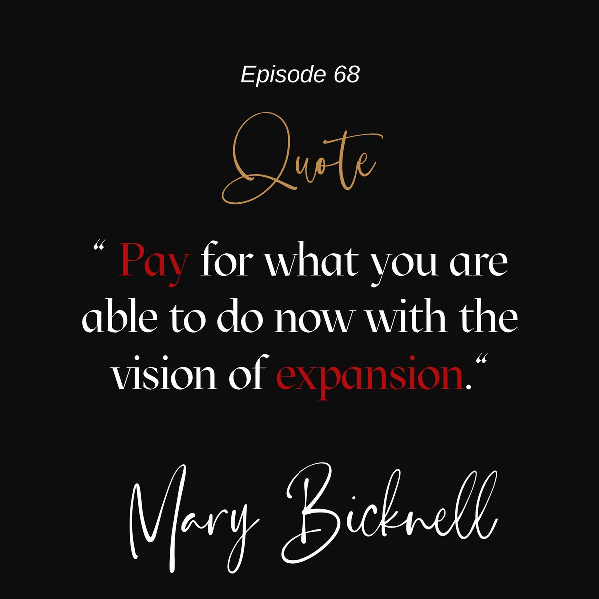 There are all these resources out there that you can invest in but when you're new to business, pay for what you are able to do now with the vision of expansion.
Don't forget to Like, Comment, Share &amp; Subscribe!
marybicknell.com/podcast

#podcasts #lifecoach