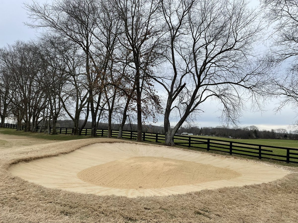 Officially finished converting all of our bunkers at <a href="/BGCC1913/">Bowling Green Country Club</a> to the Australian Style raking method after leveling the sand out in each one. Excited to see how this helps the maintenance of the bunkers &amp; our members’ playing experience!