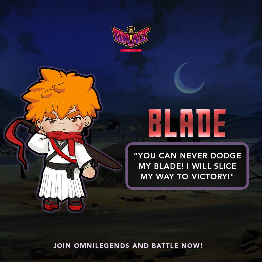 OmniLegendsGame's tweet photo. BLADE YOUR WAY in BATTLE! βοΈ
The new ULTIMATE LEGEND is about to BAG ALL YOUR REWARDS! CATCH BLADE in #Omnilegends as he SLASH his way to victory!
JOIN, PLAY and EARN here:
π£: https://t.co/Xl2sfWdgCX
π¬: https://t.co/yfW0umjDhy
#Omnicash #P2E #NFTGames #BeyondAll https://t.co/n7kNAOYmfZ