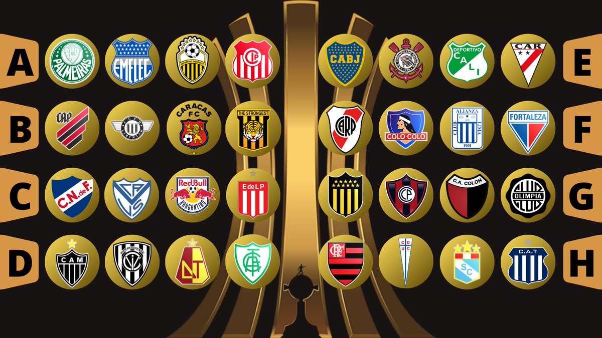 ESTOS SON LOS GRUPOS DE LA #LIBERTADORES 
32 equipos en busca de la gran gloria continental, quién se alzará con el trofeo en Guayaquil?