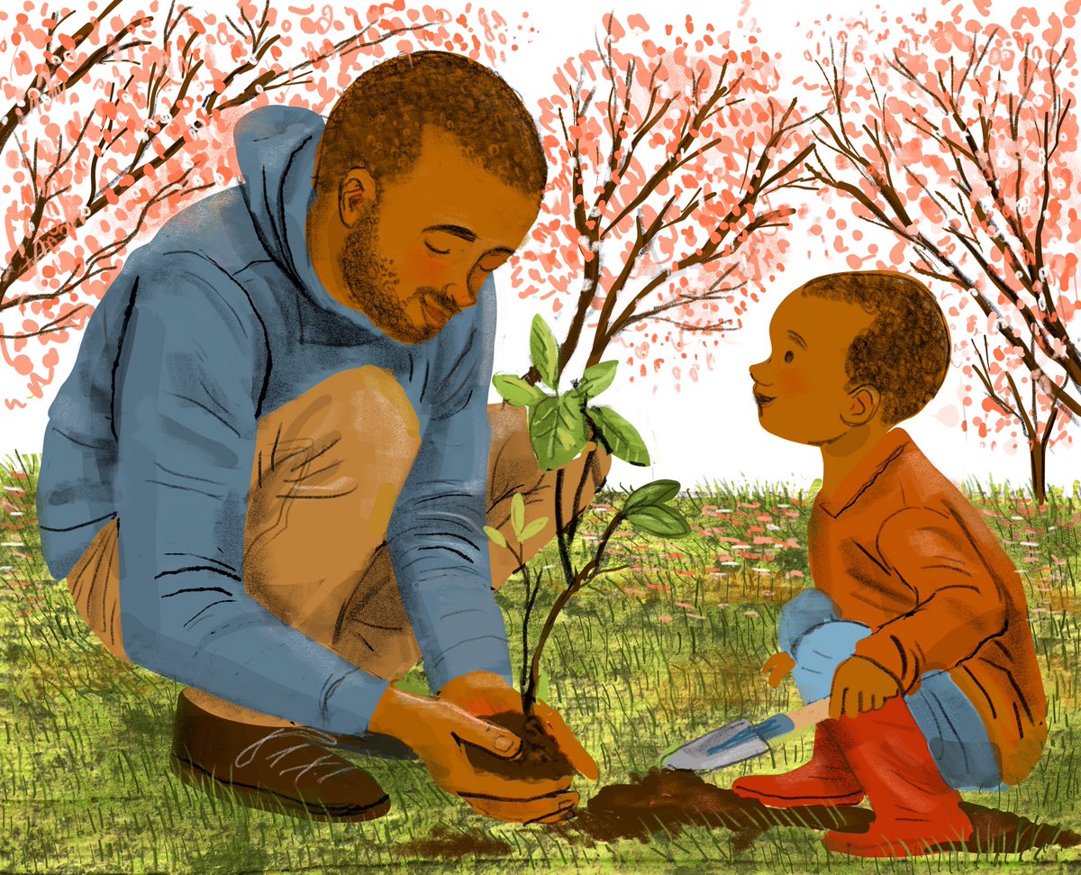 ryan_middaugh's tweet photo. I love all of the cherry blossoms in bloom right now, so I was inspired to do a fun Springtime piece. #springtime #scbwi #kidlit #kidlitart #picturebook #scbwioregon https://t.co/xQl6iQ6b1M