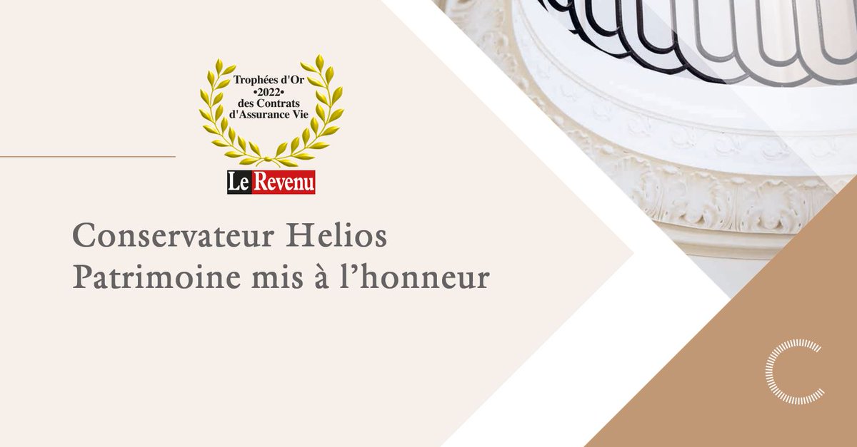 Pour le 7e fois, @Le_Revenu nous décerne un #Trophéedor pour notre contrat d'#assurancevie Conservateur Helios Patrimoine ! La diversité de son #offrefinancière, ses solides réserves ainsi que ses #performances ont su faire la différence. bit.ly/3NqsFeK