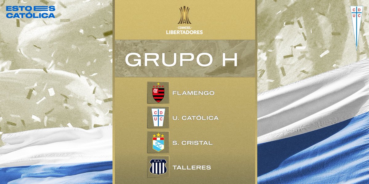 Cruzados's tweet photo. ¡Vamos al Grupo H! 💪

#LosCruzados ya conocemos el grupo que tendremos en la @Libertadores 2022 🏆

@Flamengo_es 🇧🇷
@ClubSCristal 🇵🇪
@CATalleresdecba 🇦🇷

¡VAMOS UC! ⚪ 🔵 https://t.co/AIrJasL81s