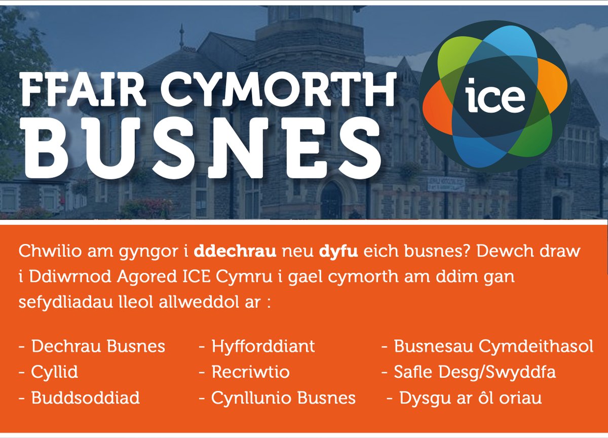 ICE Cymraeg (@welshicecymraeg) on Twitter photo Dydd Iau nesaf, ar yr 31ain o Fawrth, byddwn ni rhedeg y Ffair Cymorth Busnes Caerffili. Y darparwyr arweiniol mewn prentisiaeth gweithle dysgu, <a href="/Educ8_Wales/">Educ8 Training Ltd</a> , yn mynd do a siarad prentisiaeth.
Dysgu mwy👇
bit.ly/caerphillybusi… Dydd Iau nesaf, ar yr 31ain o Fawrth, byddwn ni rhedeg y Ffair Cymorth Busnes Caerffili. Y darparwyr arweiniol mewn prentisiaeth gweithle dysgu, <a href="/Educ8_Wales/">Educ8 Training Ltd</a> , yn mynd do a siarad prentisiaeth.
Dysgu mwy👇
bit.ly/caerphillybusi…