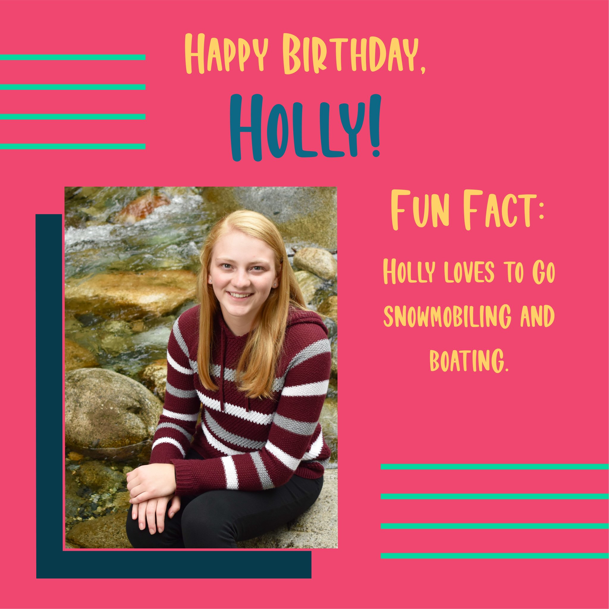 Happy birthday to Holly, one of our fabulous CAB members! Have an awesome day Holly! 