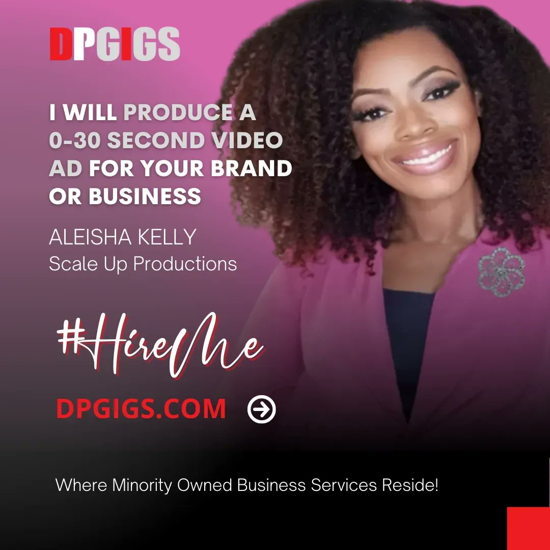 DpGigs's tweet photo. In honor of Women's History Month, we celebrate DPGIGS Freelancer, Aleisha Kelly of Scale Up Productions. Hire Aleisha to produce a 0-30 second ad for your business or brand. Learn more about Aleisha at https://t.co/BpkjwbyGfd.
#SheReady #WomensHistoryMonth #DPGIGS https://t.co/OPakU2q72U