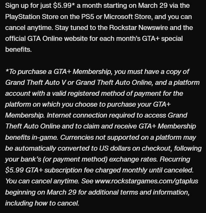RStarUniverse's tweet photo. I'm sorry, but I can't keep quiet about this. $5.99 for GTA+... this has seriously become all about money making and profiting. https://t.co/o6UlbO4OT8