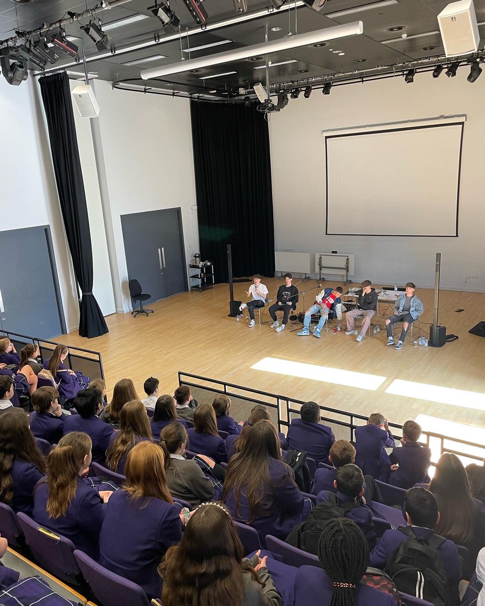 StNicksCfL's tweet photo. Thank you to @hereatlastband for visiting us today here at the Academy of St Nicholas! We’ve had a fabulous time. 🎤 https://t.co/tQNY4x6dXU