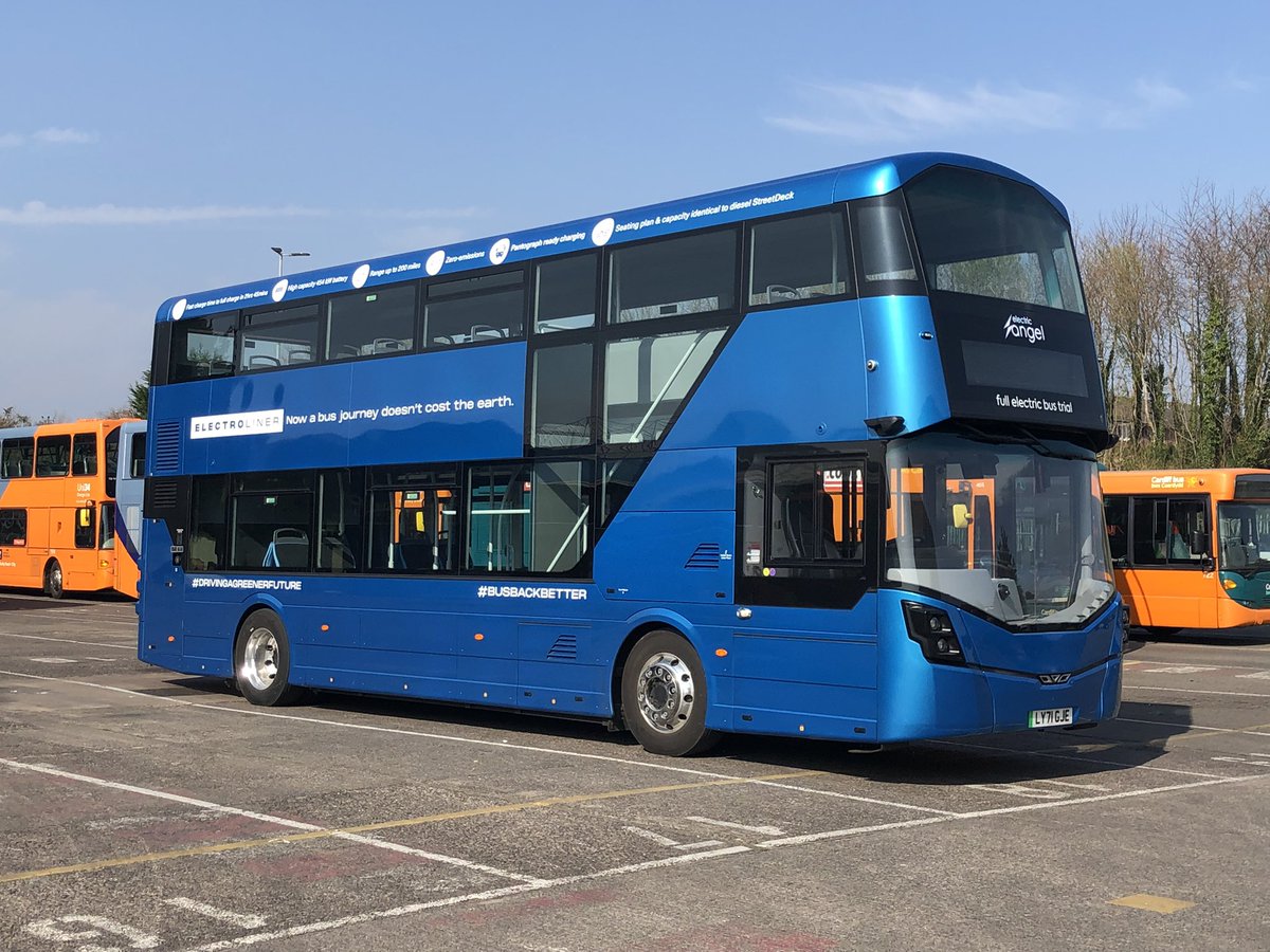 Delighted to have the <a href="/Wright_bus/">Wrightbus</a> Electroliner arrive with us for a short evaluation period this afternoon.  Good weather for a picture too!