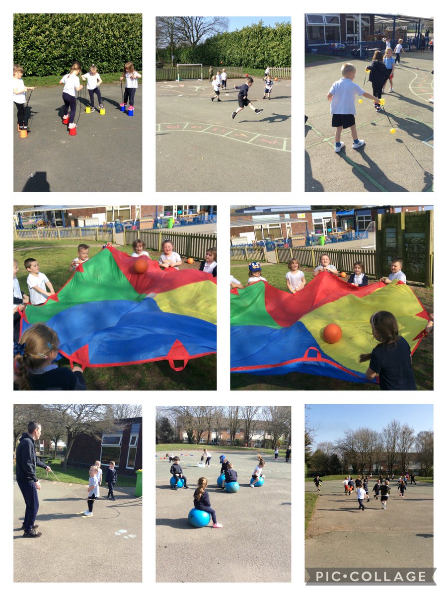 StBernardsep's tweet photo. Team Reception have had a great morning enjoying their PE session in the sunshine #stbeyfs #stbisactive https://t.co/qSuJlgAf9U