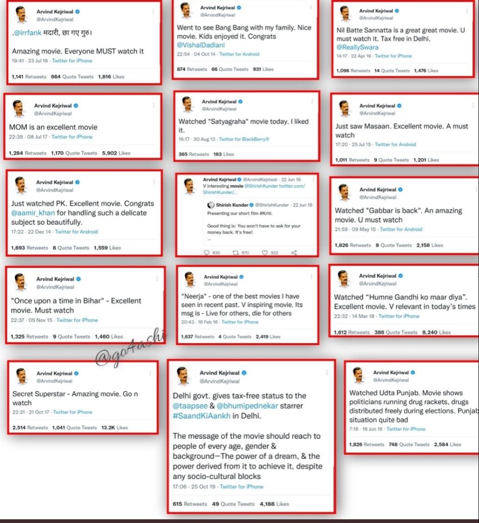 Hilarious that <a href="/ArvindKejriwal/">Arvind Kejriwal</a> should accuse anyone else of promoting movies!