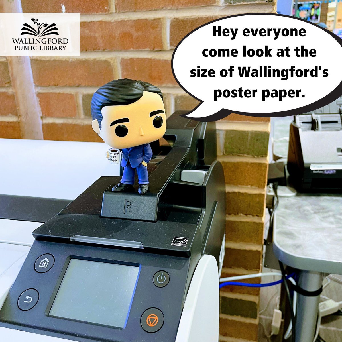 Walpublib's tweet photo. Print BIG on the Collaboratory's new poster printer with a max width of 24" and near infinite length! Submit requests here: https://t.co/6kryys02lB
(Those paper companies might be jealous 😉)
#FunkoInTheLibrary #FunkoPop #MichaelScott #TheOffice #DunderMifflin #Funko #PopVinyl https://t.co/rTmvhlKYLk